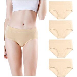Women's Cotton Mid Rise Full Coverage Briefs 4 Pack Regular Plus Size